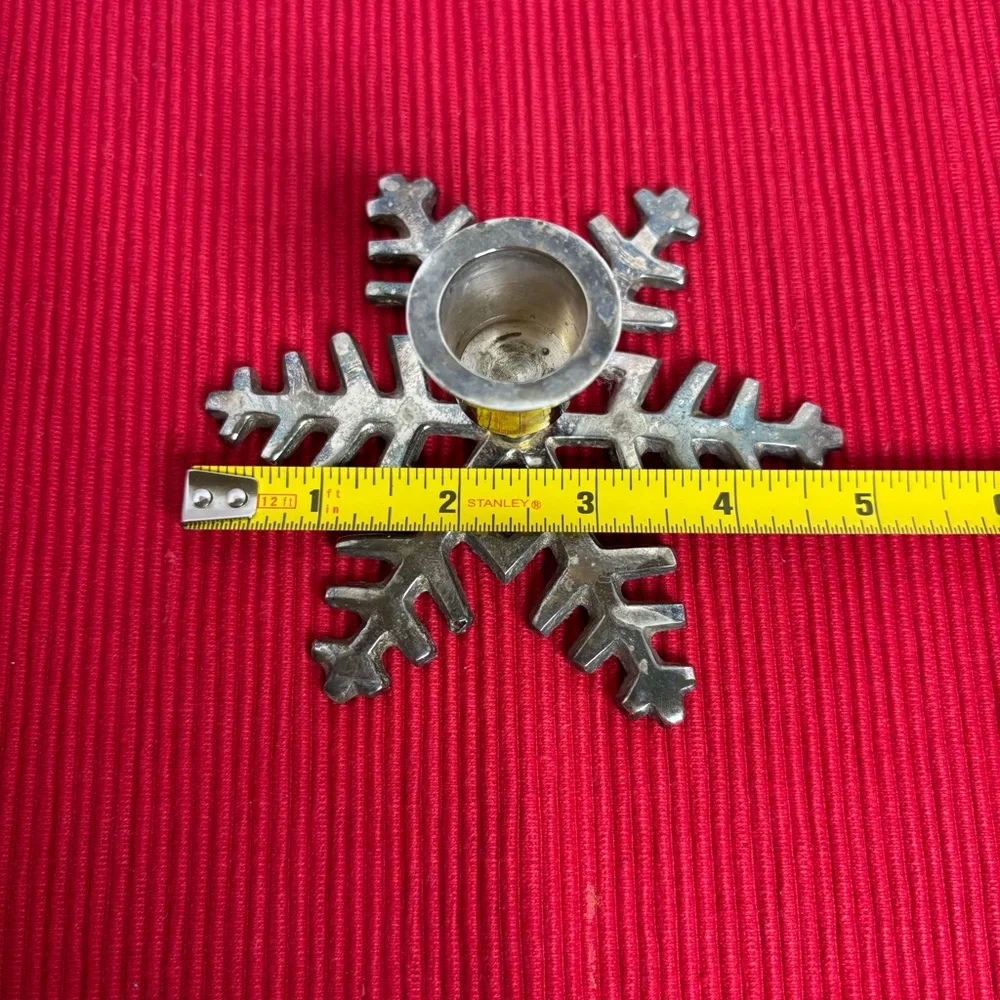 Restoration HardwareSilver Plated Snowflake Candle Holder Made in India